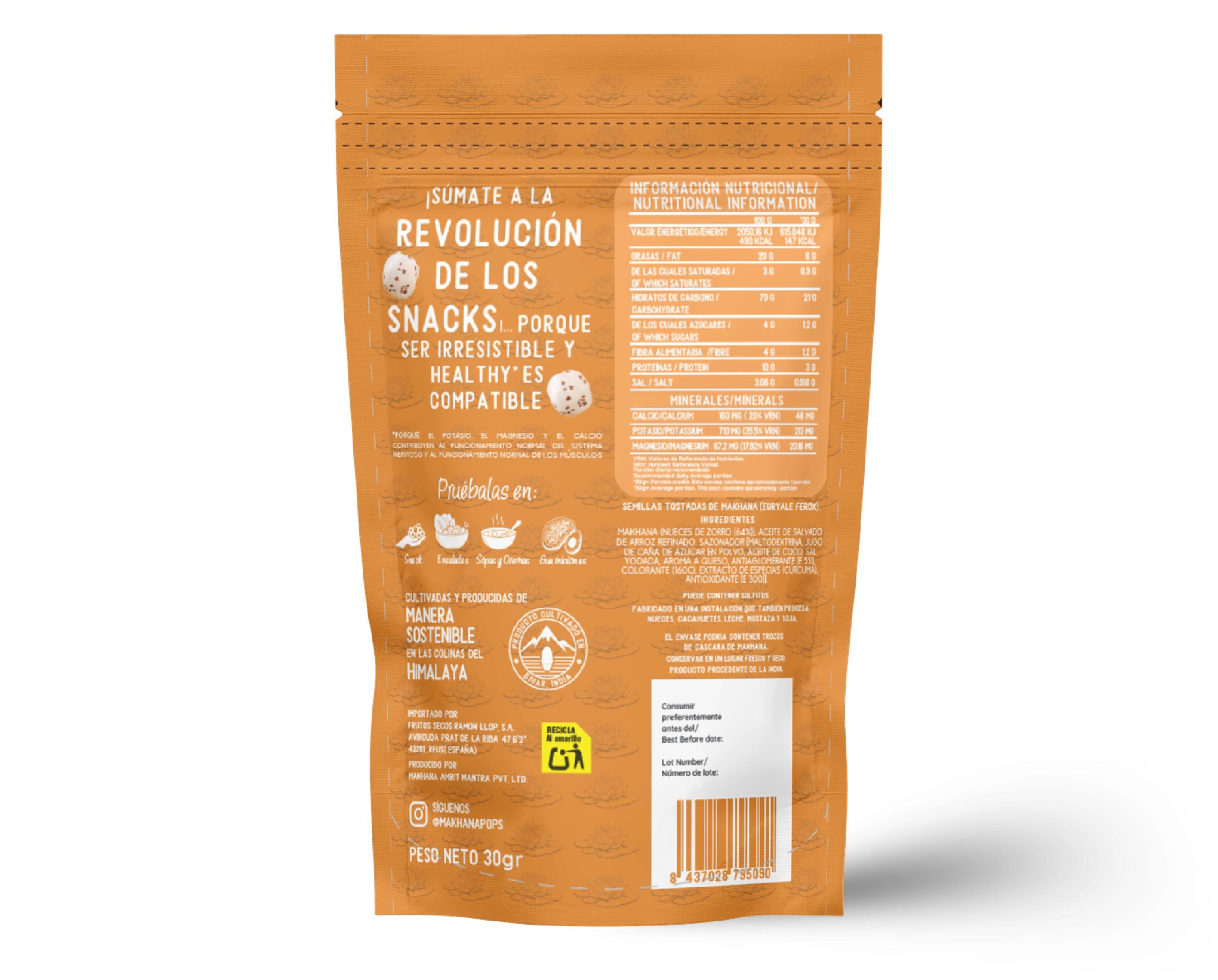 Makhana Pops by Mon-Mon - Sabor Queso Cheddar 30g 🧀