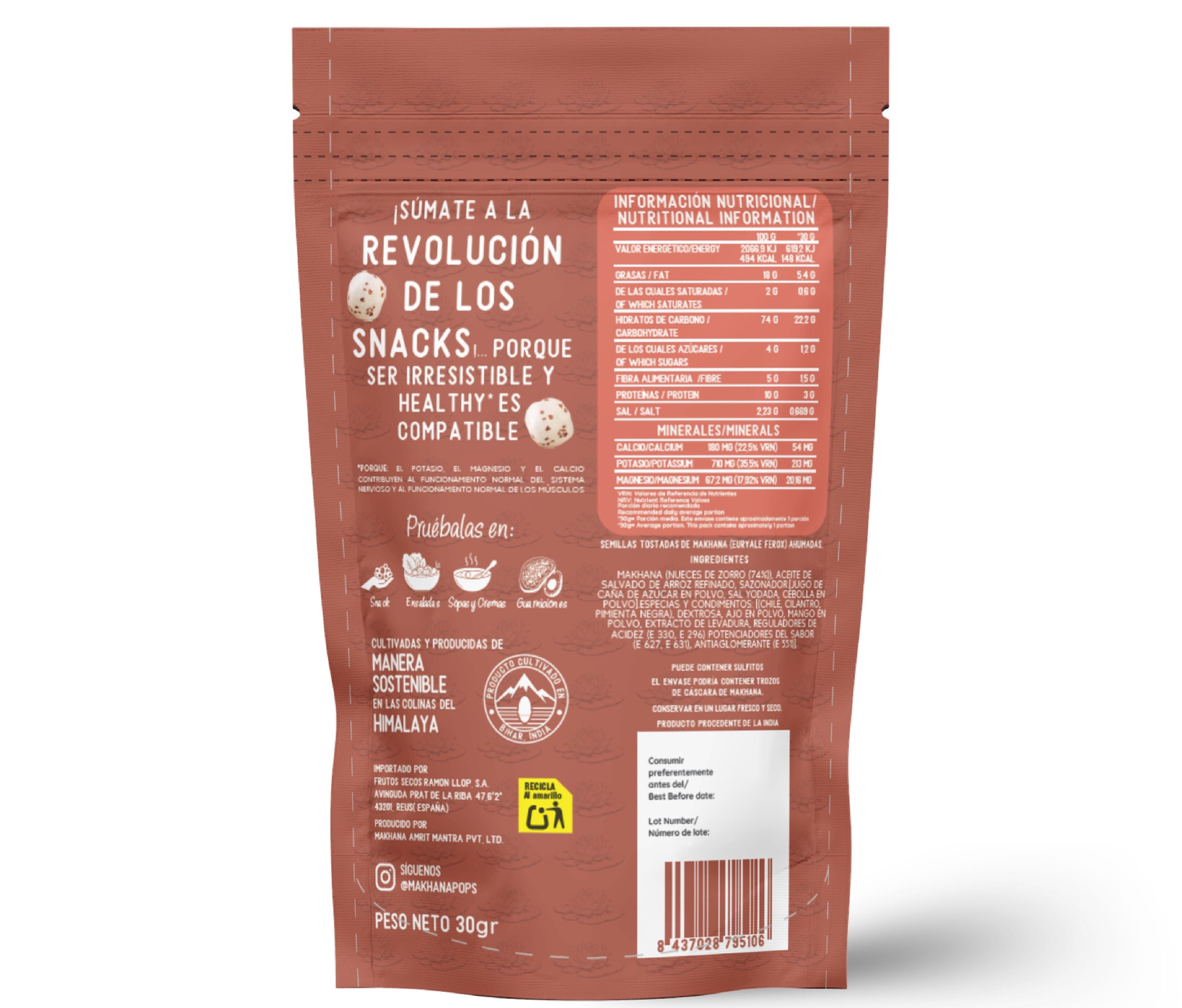 Makhana Pops by Mon-Mon - Sabor Barbacoa 30g 🫕