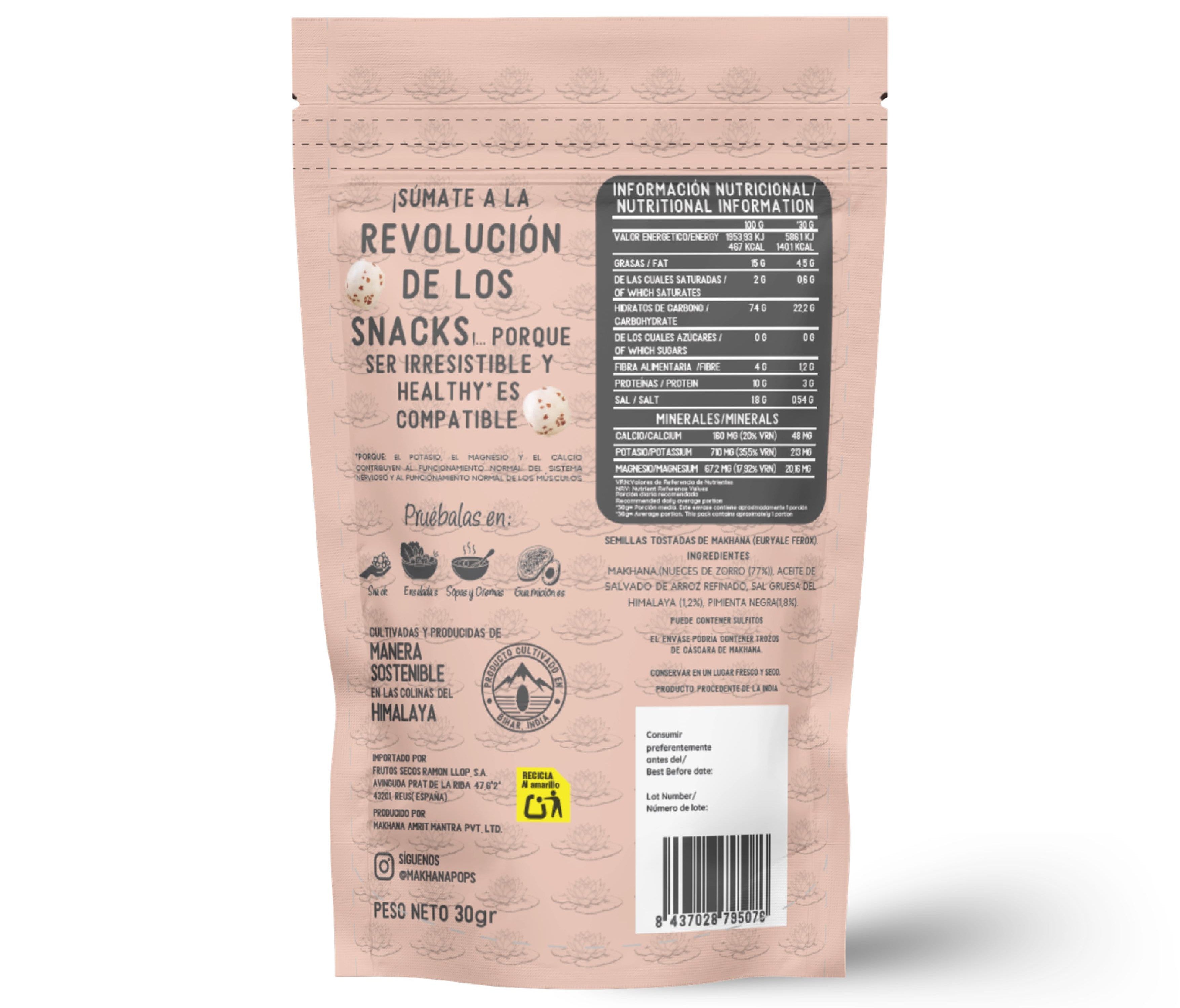 Makhana Pops by Mon-Mon - Sal del Himalaya y Pimienta 30g 🏔️
