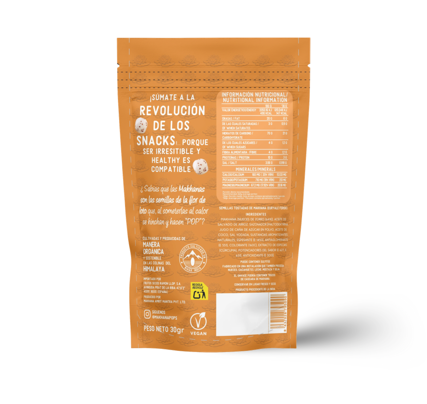 Makhana Pops by Mon-Mon - Sabor Queso Cheddar 30g 🧀