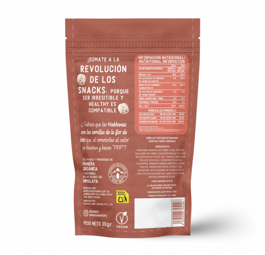 Makhana Pops by Mon-Mon - Sabor Barbacoa 30g 🫕
