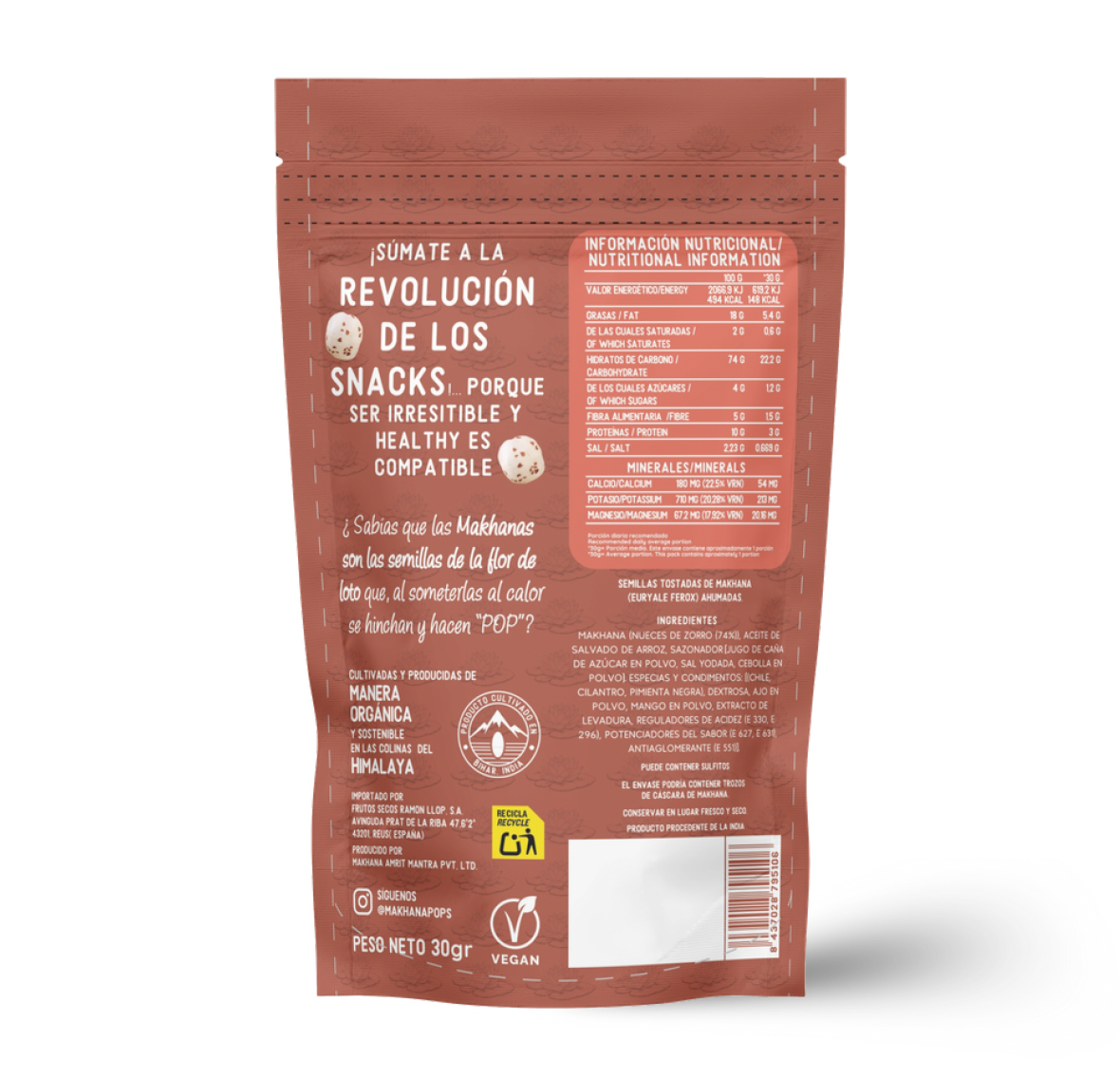 Makhana Pops by Mon-Mon - Sabor Barbacoa 30g 🫕