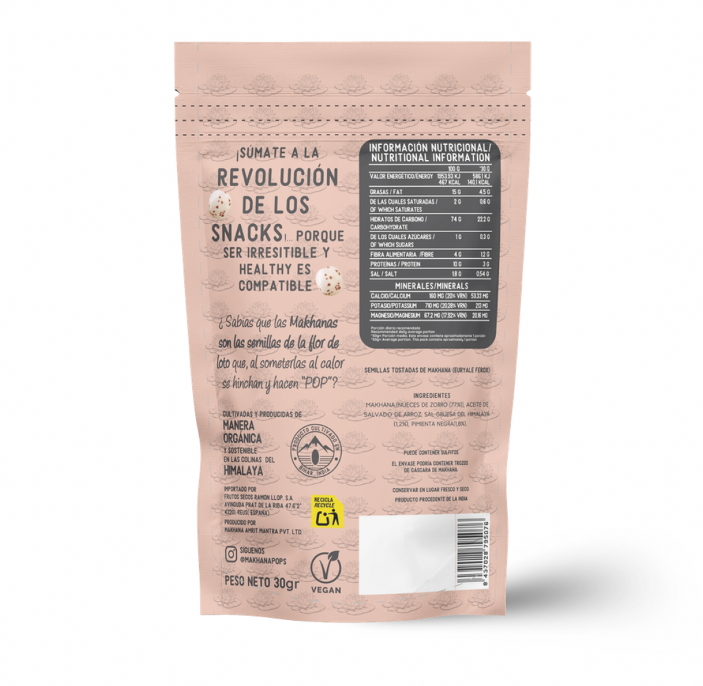 Makhana Pops by Mon-Mon - Sal del Himalaya y Pimienta 30g 🏔️