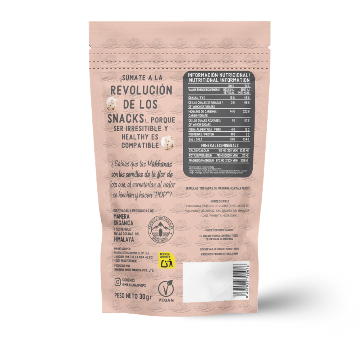 Makhana Pops by Mon-Mon - Sal del Himalaya y Pimienta 30g 🏔️