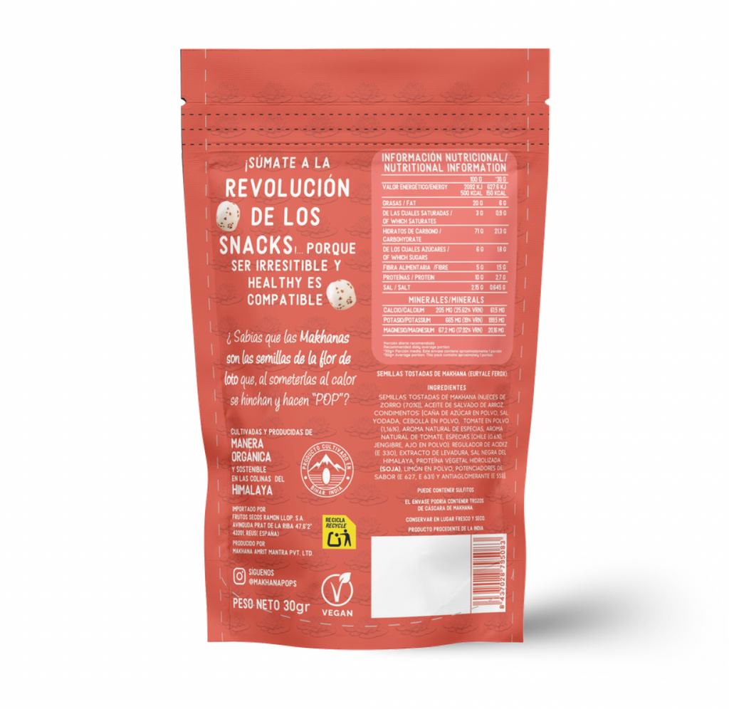 Makhana Pops by Mon-Mon - Tomate y Chile 30g 🍅🌶️