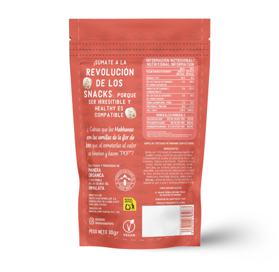 Makhana Pops by Mon-Mon - Tomate y Chile 30g 🍅🌶️